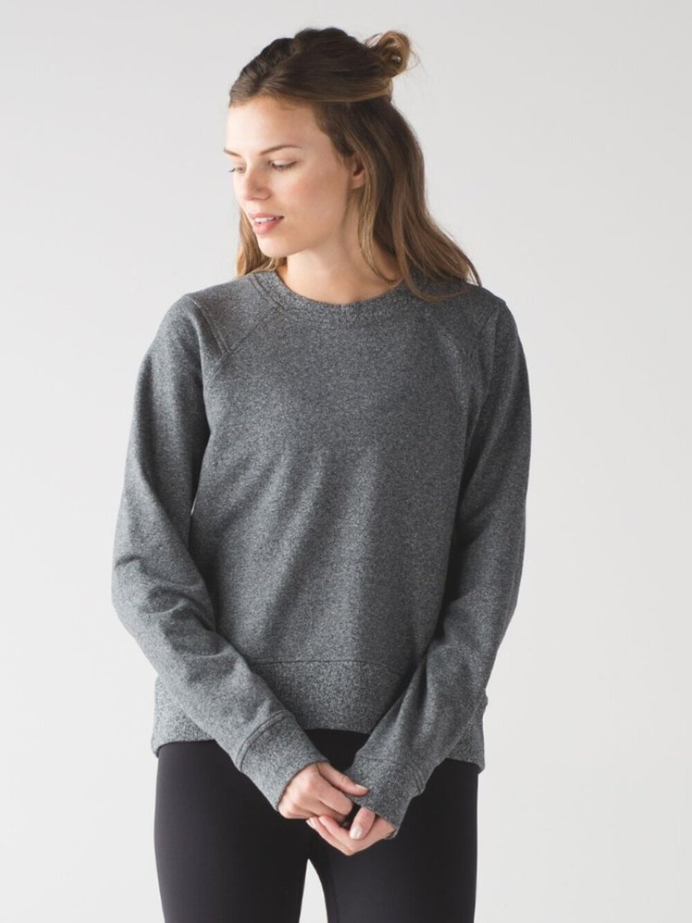 Lululemon Split Long Sleeve Heathered Speckled Black